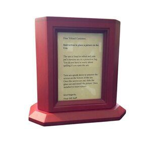 Cherry Wood Picture Frame Pet Animal Cremation Box